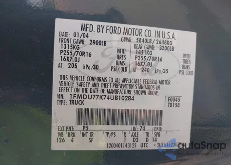 2004 Ford Explorer Sport Trac Adrenalin/Xls/Xlt z USA, uszkodzony, nr VIN 1FMDU77K74UB10284